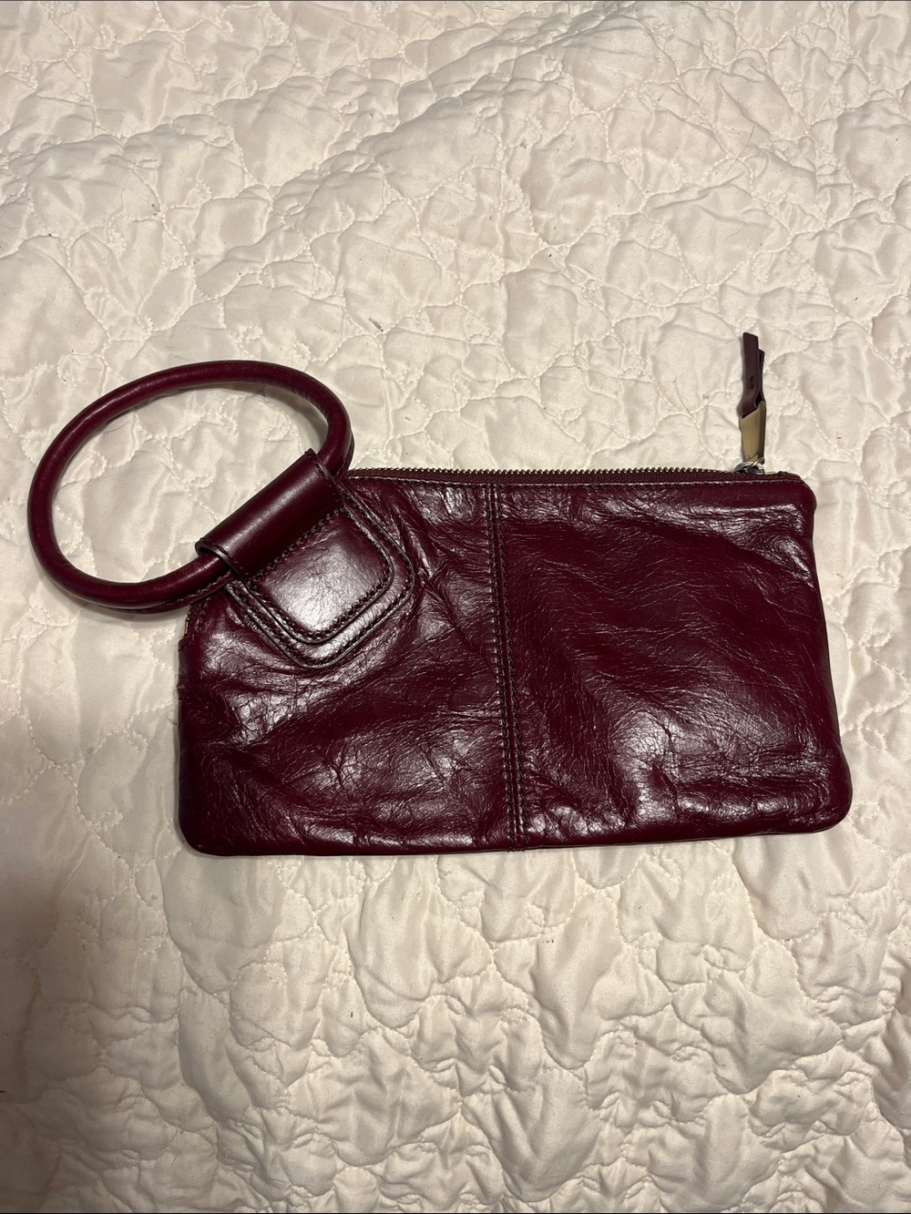 Hobo Burgundy leather wristlet